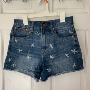 MADEWELL FLORAL DENIM SHORTS